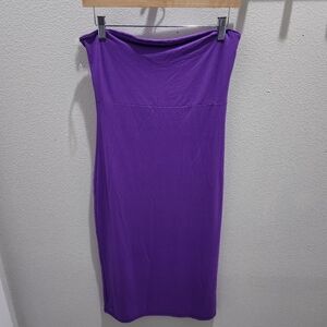See You Monday Dress‎ Women's L Purple Pencil Strapless Casual Bodycon Stretch